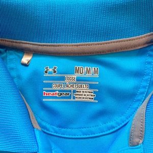 Men’s golf polo heat gear size: M blue